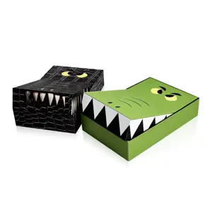 사용자 정의 만화 악어 어린이 장난감 판지 프리미엄 포장 상자 어린이 단단한 뚜껑과 기본 선물 종이 상자