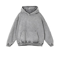 Fabricant de sweats à capuche OEM vierges personnalisables surdimensionnés en tissu éponge délavé à l'acide, en coton de haute qualité, effet vintage, 420g