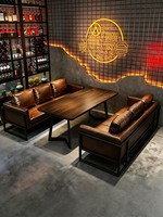 Ensemble de bar en bambou de style industriel pour cafés et restaurants commerciaux, mobilier de bar rectangulaire personnalisable