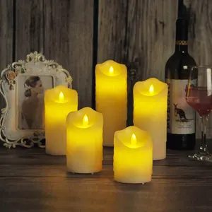 Candele a Led senza fiamma in plastica elettriche a batteria tremolanti di cera di natale religiose personalizzate all'ingrosso a basso prezzo