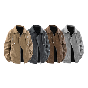 Veste d'hiver en cuir pour homme en PU, disponible en gris foncé / café / gris clair / kaki, <span class=keywords><strong>4</strong></span> couleurs - Product Image 1