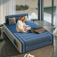 Matelas gonflable moderne King Size avec pompe à pied intégrée, ensemble de meubles pour chambre à coucher, camping intérieur et extérieur