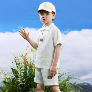 Nuovo Completo Estivo per Bambini in Tessuto Oxford Stampato - Top a Maniche Corte Bianco e Pantaloncini, Set Casual 2 Pezzi - Product Image 5