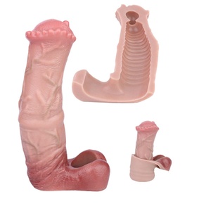 Manchon réaliste pour pénis avec anneau pénien, extenseur de pénis, manchon pour agrandissement du pénis, retardateur d'éjaculation, préservatif réutilisable, jouets sexuels pour hommes - Product Image 1