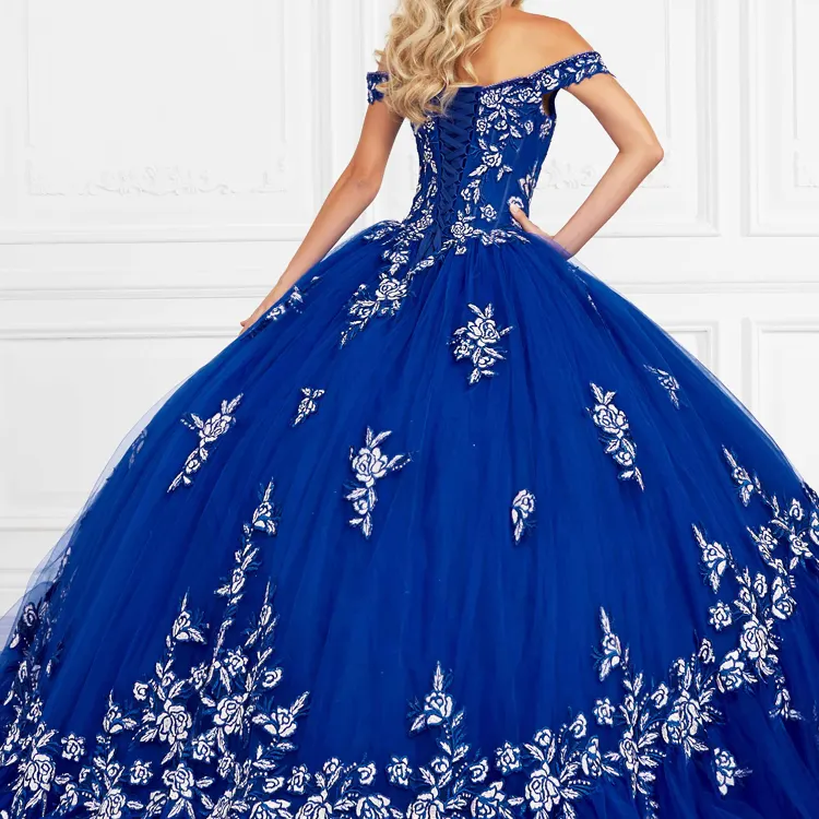 Appliques sur mesure Long Train robe modeste une ligne dentelle mariée Satin fabrication chine corée robe robes bleues femmes mariage