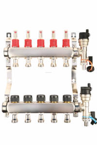 Коллектор водяного коллектора системы отопления из нержавеющей стали с расходомерами - Product Image 4