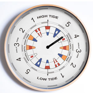Horloges murales de marée à cadre en bois rond simple et moderne de 12 pouces <span class=keywords><strong>horloge</strong></span> cadeau avec logo personnalisé - Product Image 1