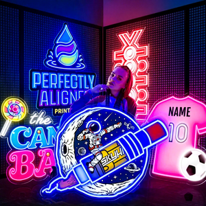 LC 사용자 정의 LED 네온 사인 UV 인쇄 디자인 유연한 로프 라이트 수제 유리 튜브 바 네온 사인 - Product Image 4