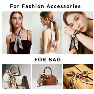 Écharpe en ruban à imprimé numérique personnalisé effet peinture à l'huile 90*5CM, foulard pour femme en tissu imitation soie, foulard de créateur, bandeau pour cheveux - Product Image 6