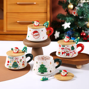 High Quality <b>Christmas</b> Ceramic Mugs with LIDS, Household Water Cups, Office Coffee Cups - Product Image 3