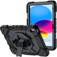 iPad 10. Nesil A16 10.9 inç 2022 için omuz askılı, 360 derece dönebilen standlı silikon kılıf