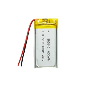 Wholesale price 3.7V 802040 650mAh lithium ion rechargeable battery