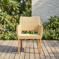 Chaise de salon moderne en bois avec dossier tressé, dossier solide, assise rembourrée en mousse, pieds en bois, meuble de loisirs fait main pour l'intérieur de la maison