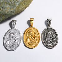 Meilleures ventes transfrontalières : Colliers pendentifs pour hommes en acier inoxydable, design tendance et élégant, motif visage et bambou, parfaits pour l'Europe