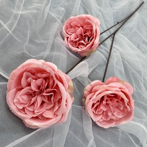 Fleurs artificielles Mei Yu Austin sans feuilles à 3 têtes, 30cm-100cm, pour décoration de mariage et de maison - Product Image 2
