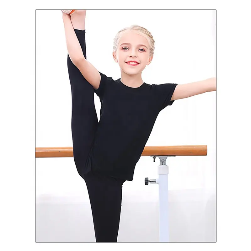 Children Short Sleeve T-Shirt Custom Logo Printing Plain Blank Kids Baby Girl Boy T Shirts For Gymnastic And Dance