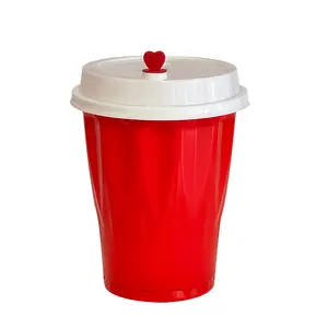 الجملة الثقيلة قابلة لإعادة الاستخدام 16 Oz الأحمر البلاستيك المتاح PP بونج البيرة كوب حفلات usa