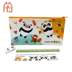Fancy Back To School Stationery Set Clear PVC Pouch with Zipper Bag All In One Stationery