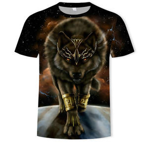 Vendita calda sublimazione animale stampato 3d T-Shirt stile occidentale manica corta T-Shirt con modello di lupo - Product Image 4