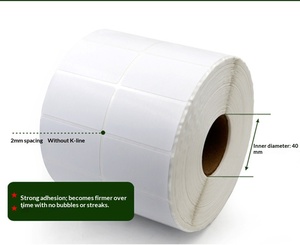 60mm x 40mm thermal transfer stickers, semi-gloss paper, self-adhesive <b>labels</b>, waybill barcode <b>labels</b>, thermal transfer <b>labels</b>, - Product Image 2