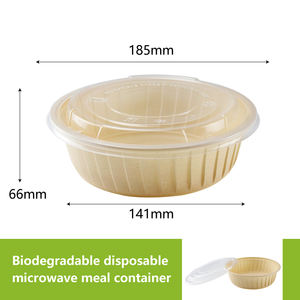 Bol à déjeuner biodégradable écologique jetable couvercles en plastique vaisselle micro-ondable pour fête de restaurant pour servir de la nourriture - Product Image 3