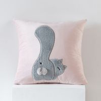 Housse de coussin en velours brodée avec applique lapin, taie d'oreiller décorative pour Pâques, pour canapé, chambre d'enfant, hôtel