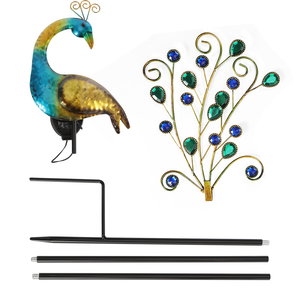 Lampes solaires en forme de paon, lumières LED d'extérieur, statues de paon en métal, figurines pour pelouse, paysage, jardin, décoration de jardin, sculpture - Product Image 5