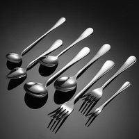 Ensemble de couverts occidentaux en acier inoxydable 304, 1010 pièces, cuillère à café, cuillère à soupe, couteau, fourchette, poli, cadeau d'entreprise, durable, moderne, minimaliste