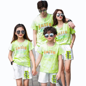 Tenues assorties pour la famille en été, t-shirt et short pour couple, père et <span class=keywords><strong>fils</strong></span>, ensemble de vêtements pour mère et fille, vêtements de famille - Product Image 1