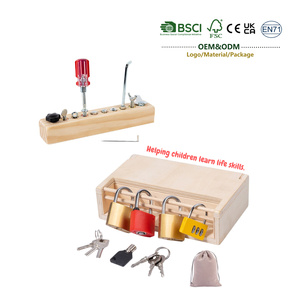 Juguete Educativo de Madera JET OEM MONTESSORI, Caja de Juguetes con Tornillos y Llave para Educación Montessori, Juguetes de Madera para Niños - Product Image 1