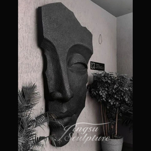 <span class=keywords><strong>Casa</strong></span> interna arte interna moderna decorazione da parete astratta in fibra di vetro di grandi dimensioni in metallo faccia statua - Product Image 4