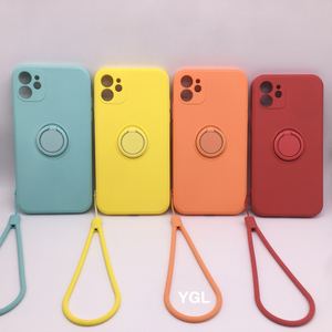 Gran oferta, <span class=keywords><strong>2</strong></span>,0 MM, silicona líquida, Color caramelo, manos libres con soporte de anillo de tira, funda de teléfono para <span class=keywords><strong>iPhone</strong></span> <span class=keywords><strong>11</strong></span> 12 13 Pro Max 14 15 - Product Image 5