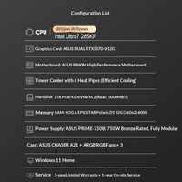 Nueva PC de Escritorio para Juegos con Refrigeración Líquida RGB Personalizable al por Mayor, Intel U7 265KF, RTX 5070, 12GB DDR5, 1TB SSD
