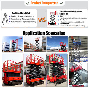 Harga pabrik hidrolik elektrik jenis perayap gunting mendorong sendiri mengangkat pekerjaan udara Platform Mini Mobile mengangkat - Product Image 5