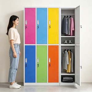 Casier de rangement en acier à 6 portes personnalisé, casier métallique moderne pour vestiaire de salle de sport, école, bureau, atelier, appartement - Product Image 2