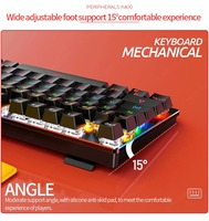 Desain khusus K400 Mekanikal Gaming USB kabel Keyboard 87 tombol multifungsi dengan lampu LED keren untuk penggunaan Laptop