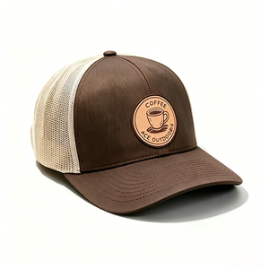 Gorra Trucker Deportiva para Mujer ACE OUTDOORS, Personalizada, Ajustable, con Malla Trasera de Lona, Parche de Cuero con Logotipo de Café Vintage - Product Image 2