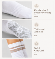Chaussettes de yoga professionnelles avec logo personnalisé, antidérapantes, pour femmes, mi-mollet, respirantes, antidérapantes, pour le pilates, pour la remise en forme en intérieur