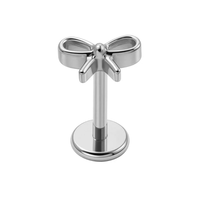 Piercing Labret en Titane ASTM-F136, forme arc, pour Tragus, Hélix, Daith, Lobe, à dos plat, plaqué or, clou à poussoir sans filetage, cadeau