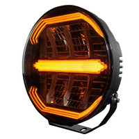 Faro LED da 9 Pollici Omologato ECE R65 R148 R149 con Luce di Parcheggio Dinamica Ambra e Bianca e Funzioni di Segnalazione Stroboscopica per Volvo