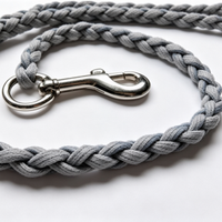 2026 New Handwoven Grey Dog Leash Lightweight Durable Yard Play Daily Dog Walk Essential Pet Supplies