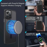 Anti-empreintes digitales mat translucide magnétique sans fil charge téléphone étui de protection pour iPhone 11 12 13 14 15plus 16 Pro Max