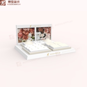 Thanh lịch màu trắng bằng gỗ kết thúc trang sức vòng hiển thị đứng Set cao cấp đồ trang sức container - Product Image 2