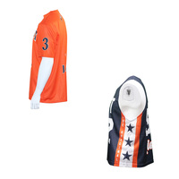 Seragam Lacrosse Sublimasi Kustom Grosir Pinnies Jaring Bersirkulasi Uniseks Lacrosse Jersey Bolak-balik