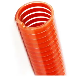YSS Flexible Plastic Reinforced Pvc Heavy Duty 2" Grey Suction Hose Spiral Tube Pipe Conduit Line Corrugated Suction Hose