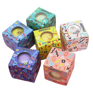 Cajas de embalaje de bombas de baño plegables a precio de fábrica, caja de embalaje de cosméticos personalizada para bombas de baño con ventana ecológica - Product Image 1