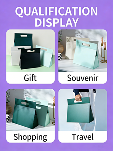 Foldable <b>Magnetic</b> Closure <b>Gift</b> <b>Box</b> with Die Cut Carry Handle - Product Image 5