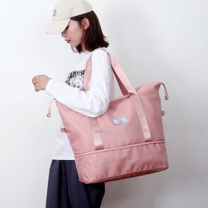 사용자 정의 여자 접이식 접이식 접이식 방수 하룻밤 여행 핸드 캐리 더블 하단 가방 더플 수하물 여행 가방 - Product Image 4