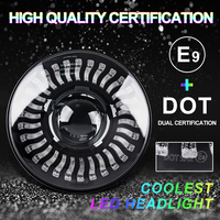 Phare Led rond à Angle auriculaire de 7 pouces, système d'éclairage avec application par téléphone, RGB, 12v, lumens