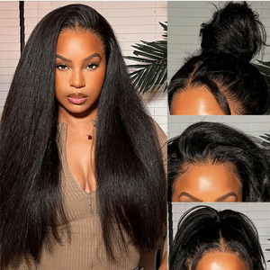 Nguyên Trinh cambodian tóc trong suốt HD ren phía trước 13*6 ren Tóc Giả lớp biểu bì phù hợp <span class=keywords><strong>Yaki</strong></span> kinky thẳng tóc giả tóc con người - Product Image 3